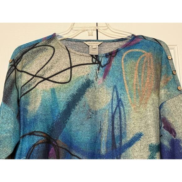 Multiples Abstract Print Soft Tunic, Size L - Picture 4 of 5